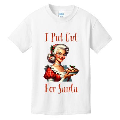 I Put Out For Santa (Mrs Claus with Pie) Funny Kids T-Shirt