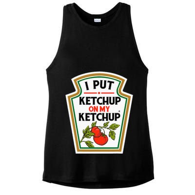 I Put On My K.E.T.C.H.U.P Tomato Diy Halloween Ladies PosiCharge Tri-Blend Wicking Tank