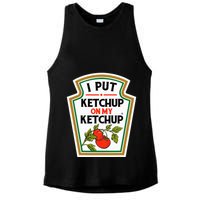 I Put On My K.E.T.C.H.U.P Tomato Diy Halloween Ladies PosiCharge Tri-Blend Wicking Tank