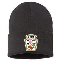 I Put On My K.E.T.C.H.U.P Tomato Diy Halloween Sustainable Knit Beanie