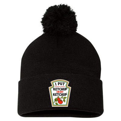 I Put On My K.E.T.C.H.U.P Tomato Diy Halloween Pom Pom 12in Knit Beanie