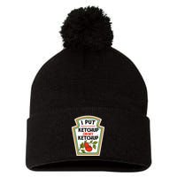 I Put On My K.E.T.C.H.U.P Tomato Diy Halloween Pom Pom 12in Knit Beanie