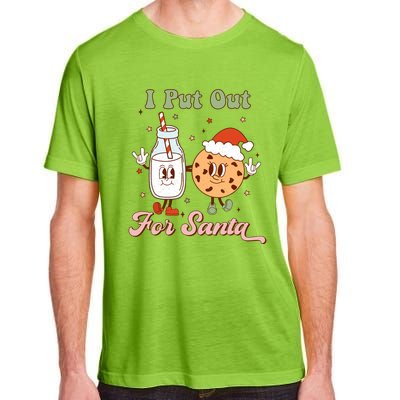 I Put Out For Santa Funny Milk And Cookie Christmas Retro Adult ChromaSoft Performance T-Shirt