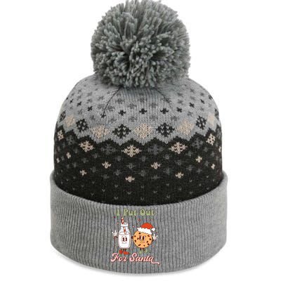 I Put Out For Santa Funny Milk And Cookie Christmas Retro The Baniff Cuffed Pom Beanie