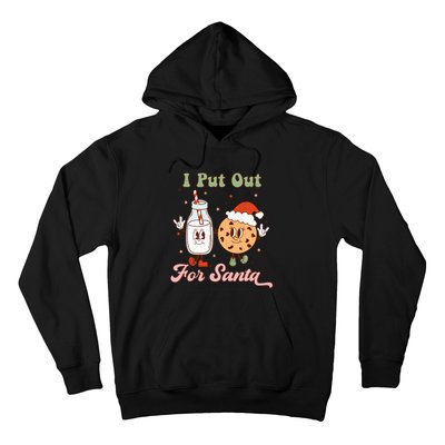 I Put Out For Santa Funny Milk And Cookie Christmas Retro Hoodie