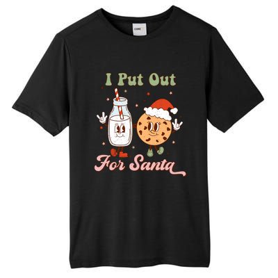 I Put Out For Santa Funny Milk And Cookie Christmas Retro Tall Fusion ChromaSoft Performance T-Shirt