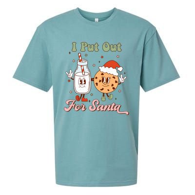 I Put Out For Santa Funny Milk And Cookie Christmas Retro Sueded Cloud Jersey T-Shirt