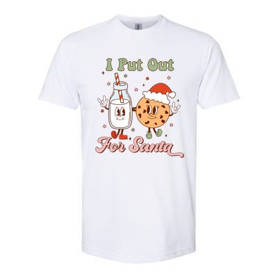 I Put Out For Santa Funny Milk And Cookie Christmas Retro Softstyle CVC T-Shirt