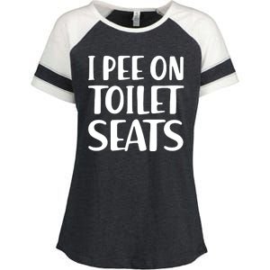 I Pee On Toilet Seats Enza Ladies Jersey Colorblock Tee