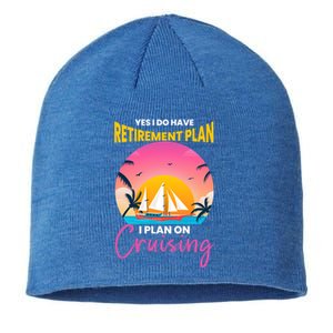 I Plan On Cruising Funny Cruise Ship Lover Graphic Cool Gift Sustainable Beanie