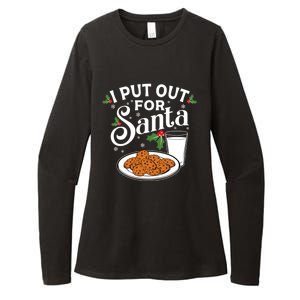 I Put Out For Santa Funny Christmas Cookies And Milk Meaningful Gift Womens CVC Long Sleeve Shirt