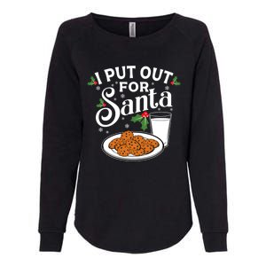 I Put Out For Santa Funny Christmas Cookies And Milk Meaningful Gift Womens California Wash Sweatshirt