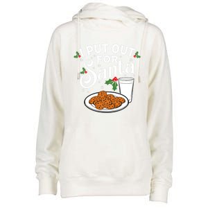 I Put Out For Santa Funny Christmas Cookies And Milk Meaningful Gift Womens Funnel Neck Pullover Hood