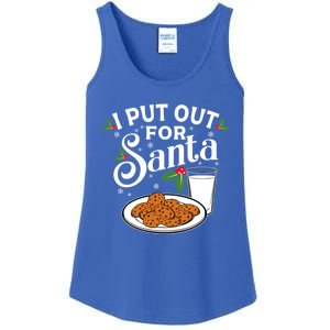 I Put Out For Santa Funny Christmas Cookies And Milk Meaningful Gift Ladies Essential Tank