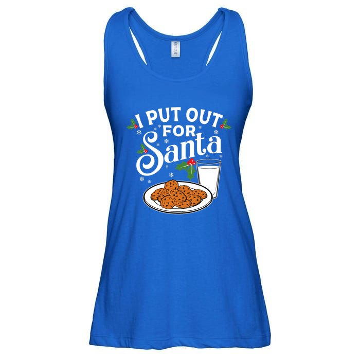 I Put Out For Santa Funny Christmas Cookies And Milk Meaningful Gift Ladies Essential Flowy Tank