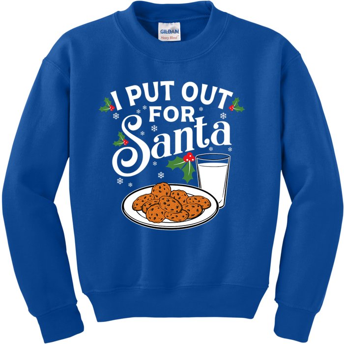 I Put Out For Santa Funny Christmas Cookies And Milk Meaningful Gift Kids Sweatshirt