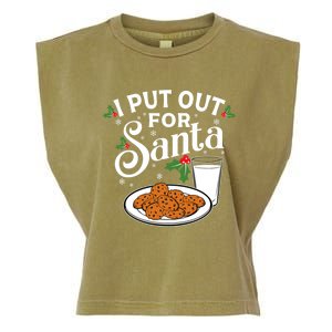 I Put Out For Santa Funny Christmas Cookies And Milk Meaningful Gift Garment-Dyed Women's Muscle Tee