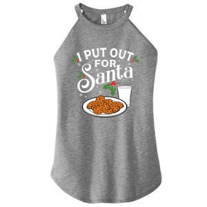 I Put Out For Santa Funny Christmas Cookies And Milk Meaningful Gift Women's Perfect Tri Rocker Tank