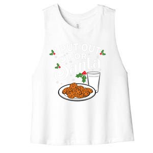 I Put Out For Santa Funny Christmas Cookies And Milk Meaningful Gift Women's Racerback Cropped Tank