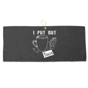 I Put Out For Santa Funny Christmas Cookies And Milk Large Microfiber Waffle Golf Towel