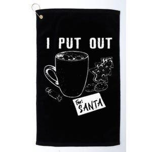 I Put Out For Santa Funny Christmas Cookies And Milk Platinum Collection Golf Towel