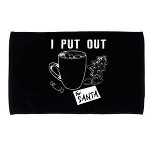 I Put Out For Santa Funny Christmas Cookies And Milk Microfiber Hand Towel