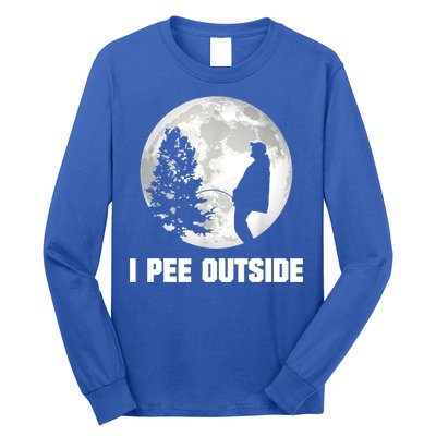 I Pee Outside I Love Peeing Outside Funny Camping Long Sleeve Shirt