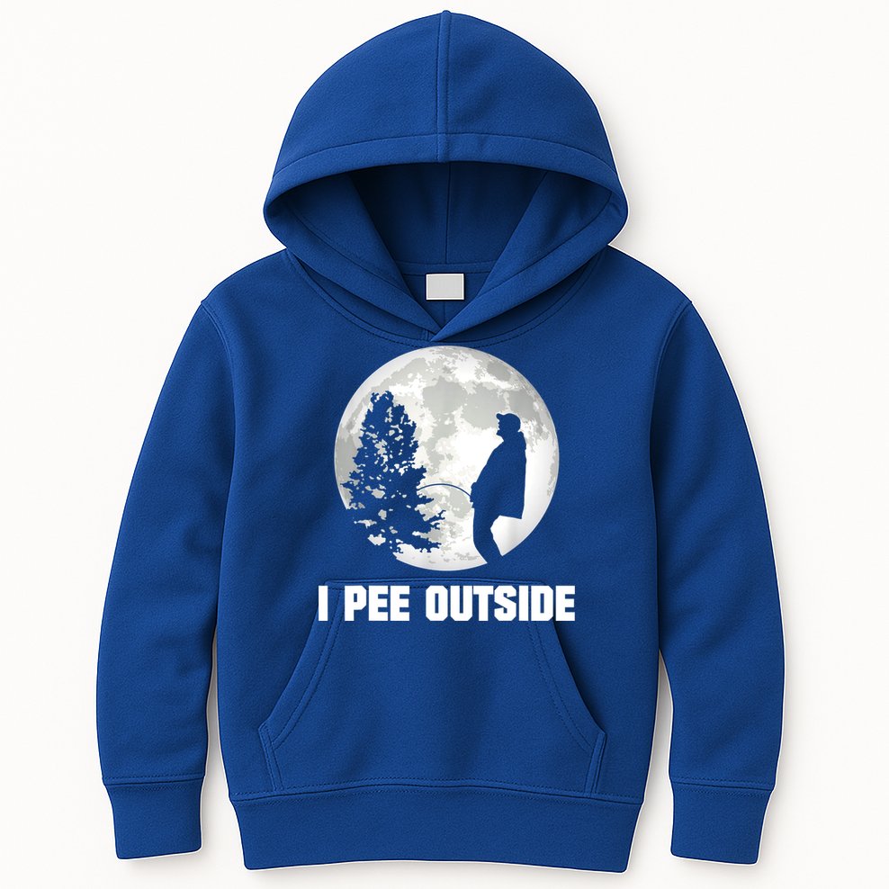 I Pee Outside I Love Peeing Outside Funny Camping Kids Hoodie