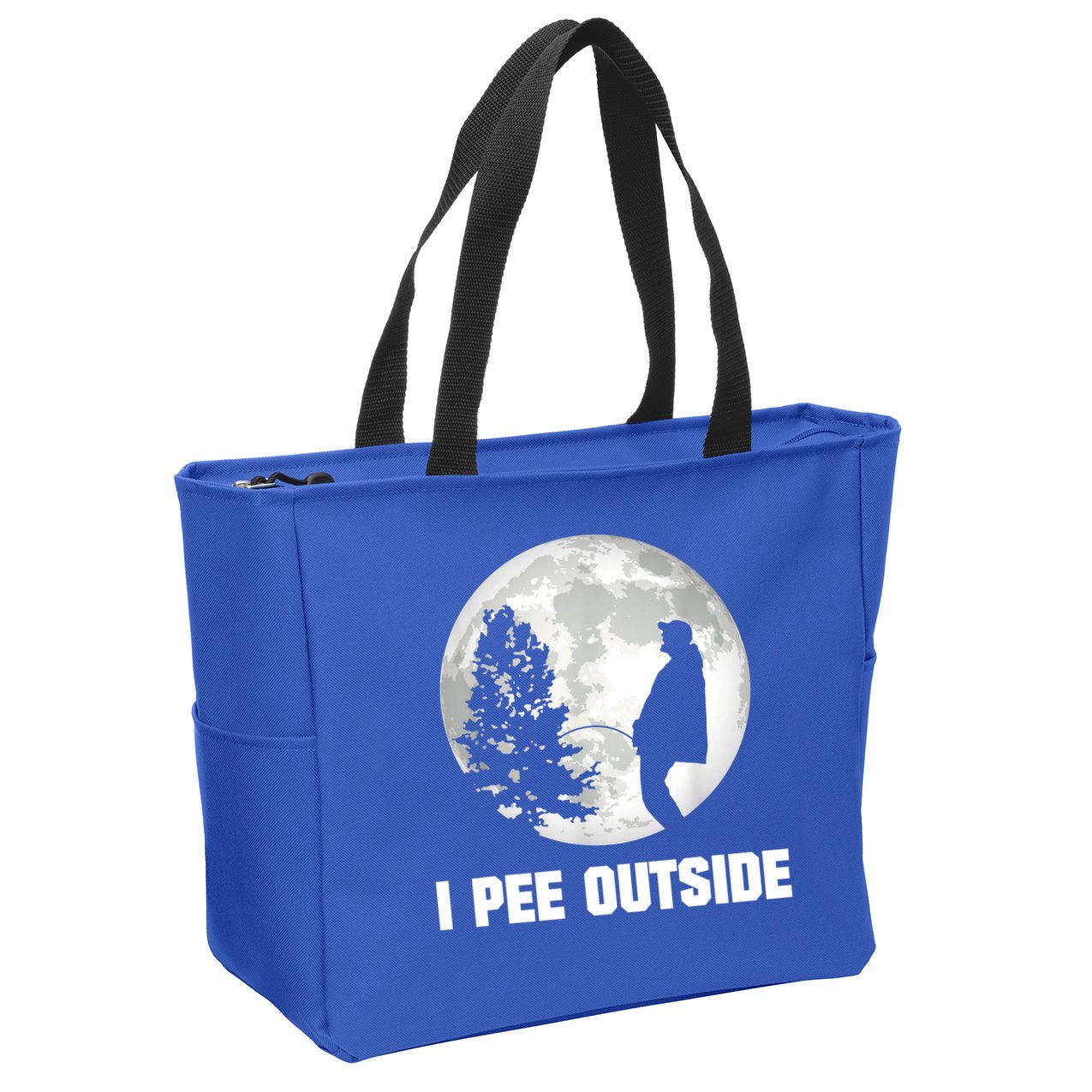 I Pee Outside I Love Peeing Outside Funny Camping Zip Tote Bag