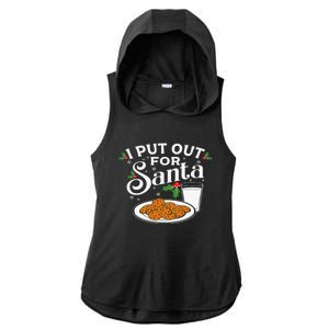 I Put Out For Santa Funny Xmas Cookies And Milk Ladies PosiCharge Tri-Blend Wicking Draft Hoodie Tank