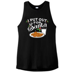 I Put Out For Santa Funny Xmas Cookies And Milk Ladies PosiCharge Tri-Blend Wicking Tank