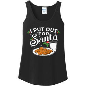 I Put Out For Santa Funny Xmas Cookies And Milk Ladies Essential Tank