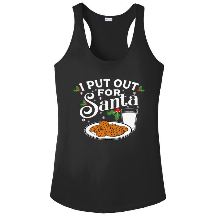 I Put Out For Santa Funny Xmas Cookies And Milk Ladies PosiCharge Competitor Racerback Tank