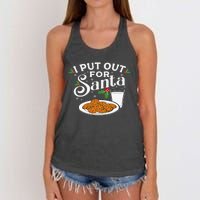 I Put Out For Santa Funny Xmas Cookies And Milk Women's Knotted Racerback Tank