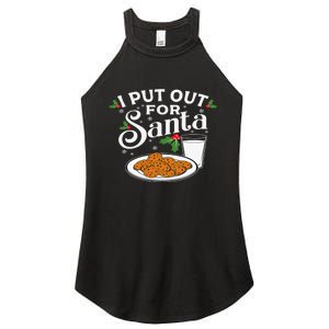 I Put Out For Santa Funny Xmas Cookies And Milk Women's Perfect Tri Rocker Tank