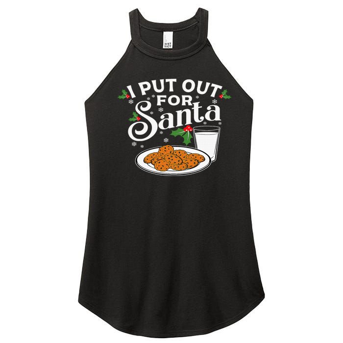 I Put Out For Santa Funny Xmas Cookies And Milk Women's Perfect Tri Rocker Tank