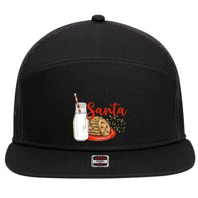 I Put Out For Santa Funny Christmas Family Milk Cookie Great Gift 7 Panel Mesh Trucker Snapback Hat