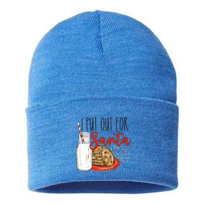 I Put Out For Santa Funny Christmas Family Milk Cookie Great Gift Sustainable Knit Beanie