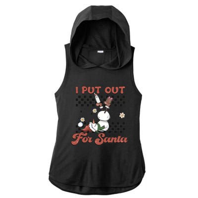 I Put Out For Santa Funny Milk And Cookie Christmas Retro Great Gift Ladies PosiCharge Tri-Blend Wicking Draft Hoodie Tank