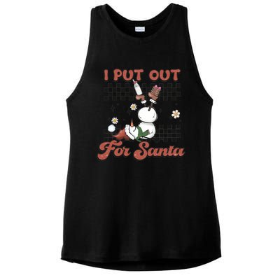 I Put Out For Santa Funny Milk And Cookie Christmas Retro Great Gift Ladies PosiCharge Tri-Blend Wicking Tank