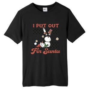 I Put Out For Santa Funny Milk And Cookie Christmas Retro Great Gift Tall Fusion ChromaSoft Performance T-Shirt