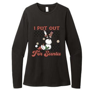 I Put Out For Santa Funny Milk And Cookie Christmas Retro Great Gift Womens CVC Long Sleeve Shirt