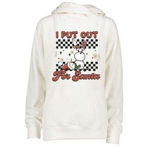 I Put Out For Santa Funny Milk And Cookie Christmas Retro Great Gift Womens Funnel Neck Pullover Hood