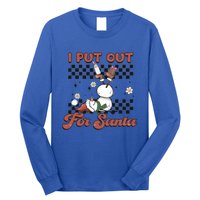 I Put Out For Santa Funny Milk And Cookie Christmas Retro Great Gift Long Sleeve Shirt