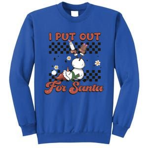 I Put Out For Santa Funny Milk And Cookie Christmas Retro Great Gift Sweatshirt