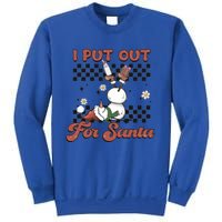 I Put Out For Santa Funny Milk And Cookie Christmas Retro Great Gift Sweatshirt