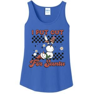 I Put Out For Santa Funny Milk And Cookie Christmas Retro Great Gift Ladies Essential Tank