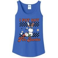 I Put Out For Santa Funny Milk And Cookie Christmas Retro Great Gift Ladies Essential Tank