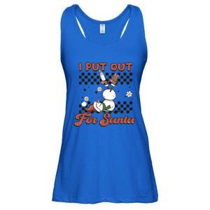 I Put Out For Santa Funny Milk And Cookie Christmas Retro Great Gift Ladies Essential Flowy Tank