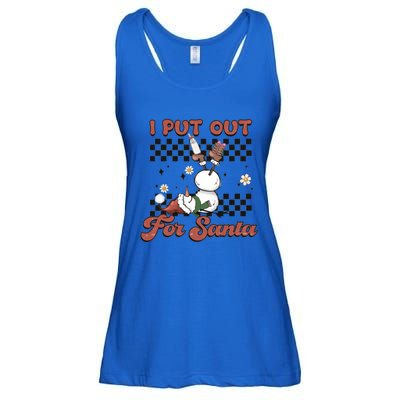 I Put Out For Santa Funny Milk And Cookie Christmas Retro Great Gift Ladies Essential Flowy Tank